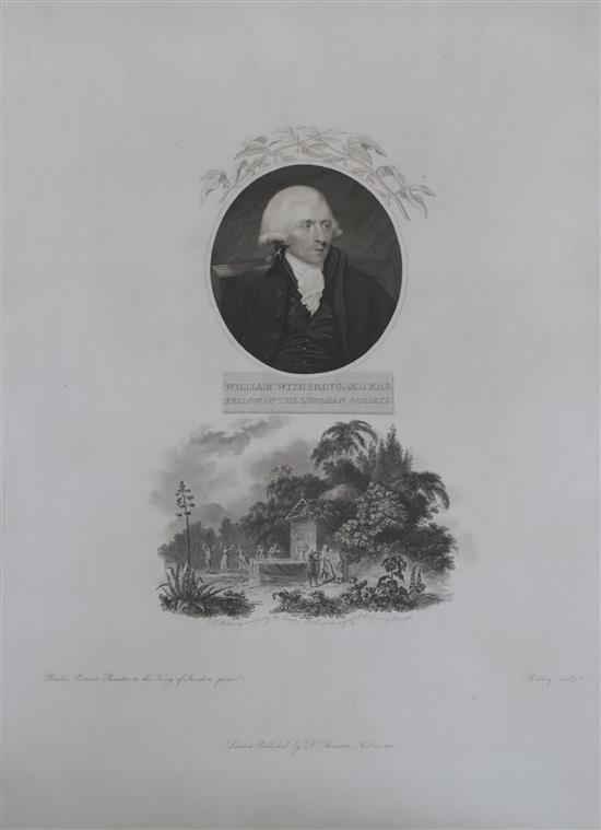 Dr Thornton Publ., engraving of William Withering M.D.; an engraving of Jean Restout, 1771 and a mezzotint of Sir James Mackenzie Large